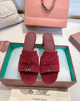 LP 25C Summer Charms Mules 55MM Merlot Pink Suede 215024