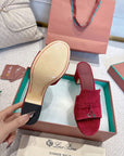 LP 25C Summer Charms Mules 55MM Merlot Pink Suede 215024