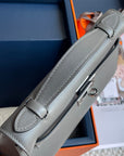 HM Kelly Pochette 22cm Smoke Gray Swift Silver Hardware