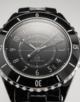J12 Date Automatic Black Ceramic White Numerals Black Dial Black Steel Hands