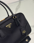 MEDIUM TOP HANDLE BAG 30 IN BLACK NYLON AND CALFSKIN TRIM