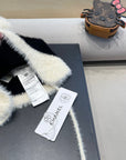 KNIT HAT IN BLACK MIX WHITE WOOL 426270