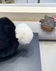 KNIT HAT IN BLACK MIX WHITE WOOL 426270