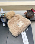 BEANIE HAT IN CAMEL BEIGE SOLF FLEECE 419713