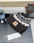 KNIT BEANIE HAT CHOCOLATE BROWN 428240