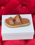 Sandal Flat Cinnamon Brown Canvas