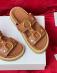 Sandal Flat Cinnamon Brown Canvas