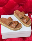 Sandal Flat Cinnamon Brown Canvas