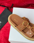Sandal Flat Cinnamon Brown Canvas