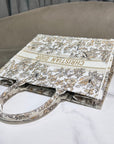 CD Book Tote 41.5 Beige White Canvas