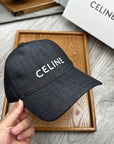 Celin Cap Black Denim Fabric 210356