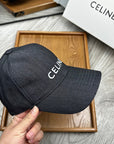 Celin Cap Black Denim Fabric 210356