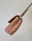CC 24K Coco Handle Nano 14.5cm Begie Grained Calfskin Gold Hardware