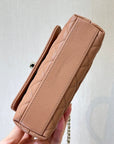 CC 24K Coco Handle Nano 14.5cm Begie Grained Calfskin Gold Hardware