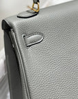 HM KELLY 25CM GRAY TOGO GOLD HARDWARE