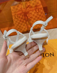 LV LOW HEEL SLINGBACK WHITE