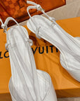 LV LOW HEEL SLINGBACK WHITE