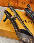 LV LOW HEEL SLINGBACK MONOGRAM CANVAS