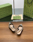 GG HIGH SLINGBACK 4.5 CM IN DOVE GREY GLOSSY CALFSKIN