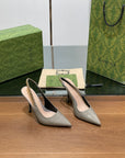 GG HIGH SLINGBACK 10.5 CM IN DOVE GREY GLOSSY CALFSKIN
