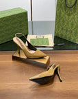 GG HIGH SLINGBACK 10.5 CM IN DIJON YELLOW GLOSSY CALFSKIN