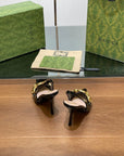 GG HIGH SLINGBACK 10.5 CM IN BLACK GLOSSY CALFSKIN