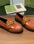 GG LOAFER SHOES IN BRONZE BROWN CALFSKIN