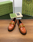 GG LOAFER SHOES IN BRONZE BROWN CALFSKIN