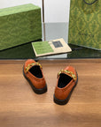 GG LOAFER SHOES IN BRONZE BROWN CALFSKIN