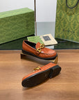 GG LOAFER SHOES IN BRONZE BROWN CALFSKIN