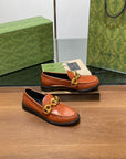 GG LOAFER SHOES IN BRONZE BROWN CALFSKIN
