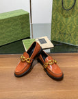 GG LOAFER SHOES IN BRONZE BROWN CALFSKIN