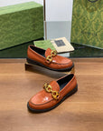 GG LOAFER SHOES IN BRONZE BROWN CALFSKIN