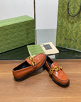 GG LOAFER SHOES IN BRONZE BROWN CALFSKIN
