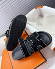 HM Chypre Sandal Black Suede and Crystals 205496