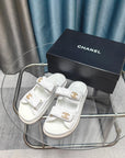 CC 25C Dad Mule White Grained Calfskin