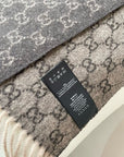 SCARF 200 CM IN DARK BROWN MONOGRAM CASHMERE 399765