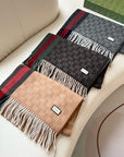 SCARF 200 CM IN DARK BROWN MONOGRAM CASHMERE 399765