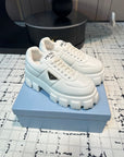 PRA MONOLITH BRUSHED LACE-UP SHOES WHITE LAMBSKIN