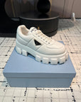 PRA MONOLITH BRUSHED LACE-UP SHOES WHITE LAMBSKIN