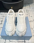 PRA MONOLITH BRUSHED LACE-UP SHOES WHITE LAMBSKIN
