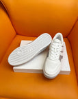 TRAINER LOW LACE-UP SNEAKER IN CALFSKIN OPTIC WHITE SILVER