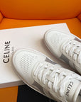 TRAINER LOW LACE-UP SNEAKER IN CALFSKIN OPTIC WHITE SILVER