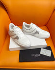 TRAINER LOW LACE-UP SNEAKER IN CALFSKIN OPTIC WHITE SILVER