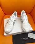 TRAINER LOW LACE-UP SNEAKER IN CALFSKIN OPTIC WHITE SILVER