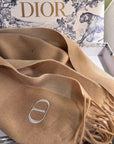 SCARF 180 CM IN CAMEL BEIGE CASHMERE AND WOOL 408838