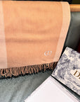 SCARF 180 CM IN CAMEL BEIGE CASHMERE AND WOOL 408838