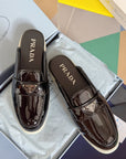Pra Black Patent Leather Mule 25mm Rubber Sole