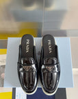 Pra Black Patent Leather Mule 25mm Rubber Sole