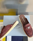 Pra Wine Suede Leather Mule 25mm Rubber Sole